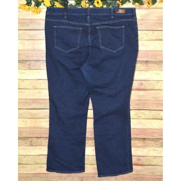 Lands' End Ladies Plus 20W Blue Jeans Fit 2 Boot Leg Stretch Denim Casual - Picture 3 of 10